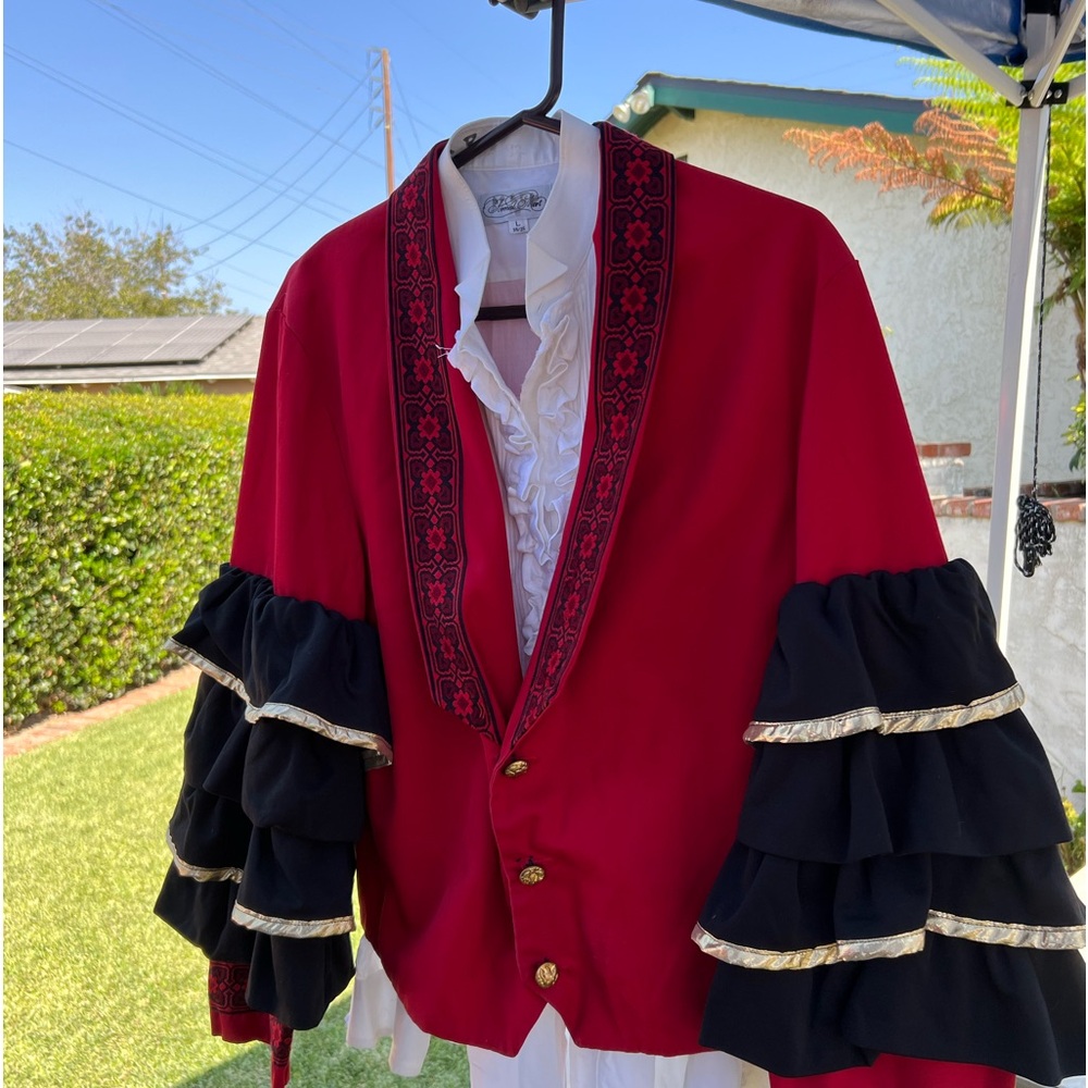 Angelica Red and Black Ruffled Performance Jacket